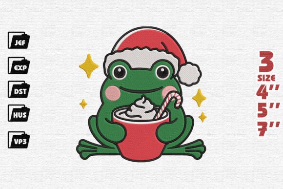 Frog in Santa Hat Embroidery: A Designer’s Holiday Review