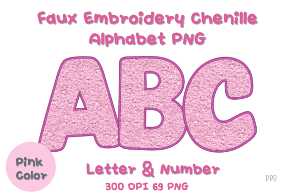 Review: Pink Faux Embroidery Alphabet Clipart