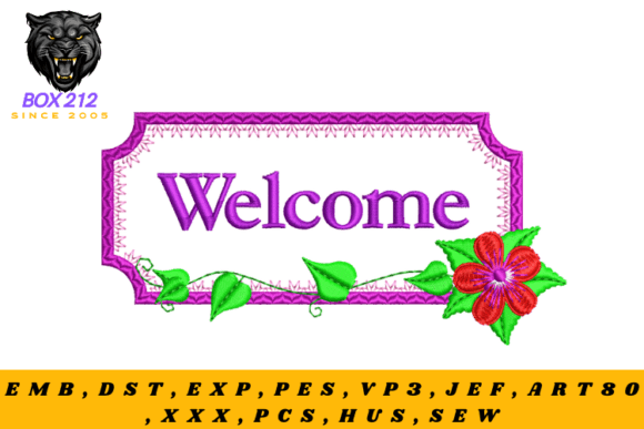 Reviewing Floral Frame with Welcome Embroidery