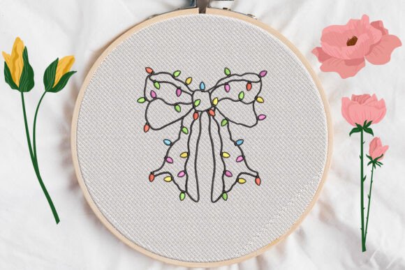 Reviewing the Christmas Light Bow Embroidery Design