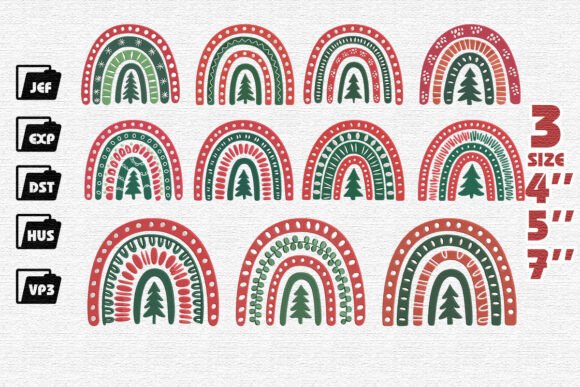 Reviewing the Set of 11 Christmas Rainbow Embroidery
